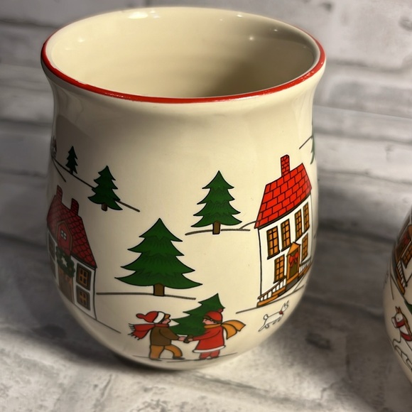 The Joy of Christmas Set of 2 coffee mugs holiday winter vintage Jamestown China - Picture 8 of 8